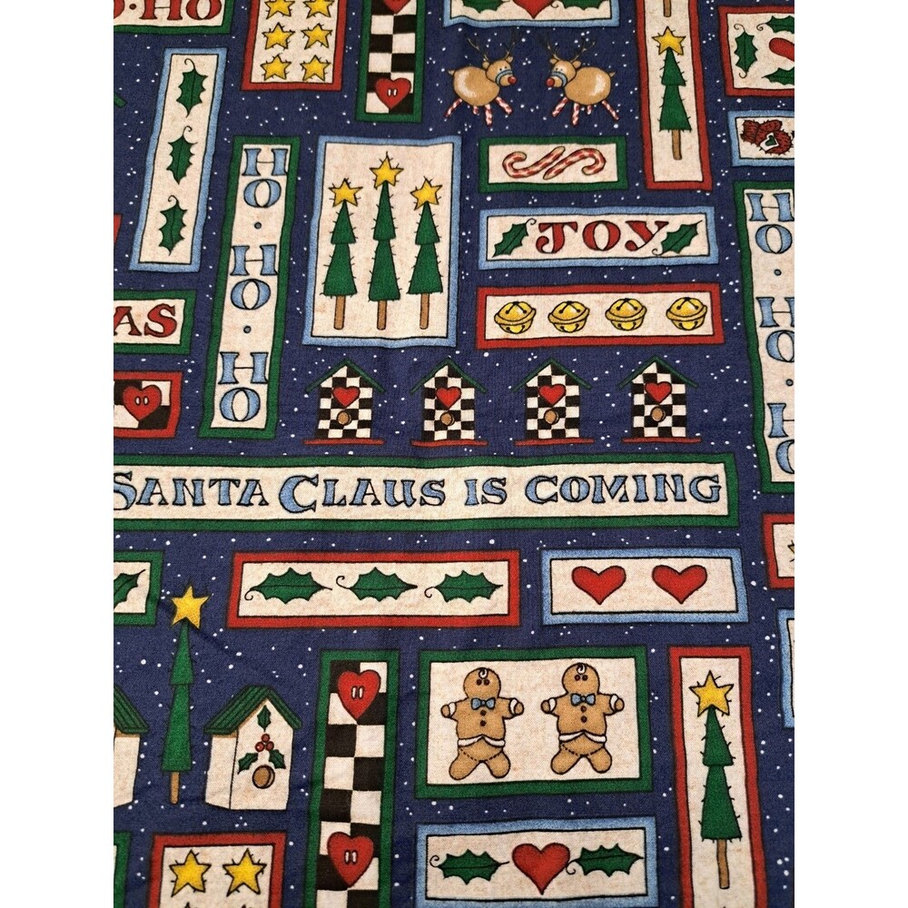 “Ho Ho Ho" VTG 1998 Sandy Gore-Evans Daisy Kingdom Fabric 1 yd 36"x43.5"